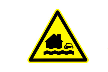 Überschwemmung Schild Piktogramm