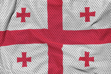 Georgia flag printed on a polyester nylon sportswear mesh fabric with some folds