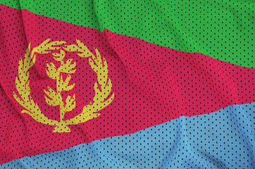 Eritrea flag printed on a polyester nylon sportswear mesh fabric with some folds