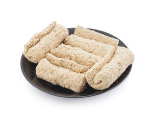 Indian Sweet Gajak Food Also Know As Dry Fruit Roll Isolated on White Background