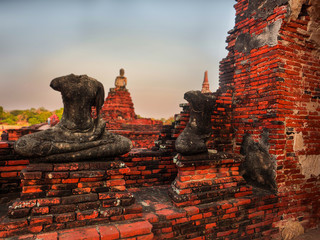 The old city in Thailand and Thai national history.Ayutthaya Kingdom