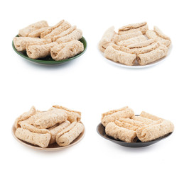 Indian Sweet Gajak Food Collection Also Know As Dry Fruit Roll Isolated on White Background