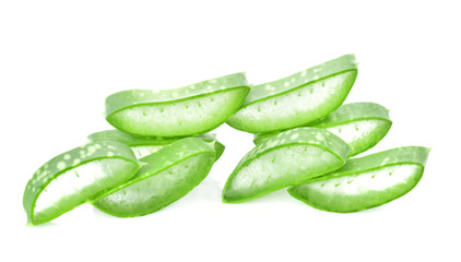 aloe vera fresh leaf. isolated on white background