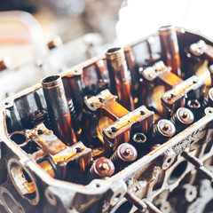 auto engine in garage