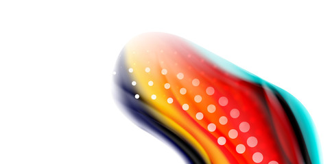 Vector flowing liqiud colors isolated on white, wave abstract background