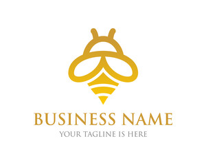 Simple Minimalist Bee Logo Design Vector