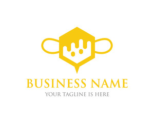 Simple Hexagon Hive Honey of Bee Modern Logo Inspirations Graphic Vector Concept 
