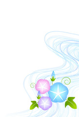 あさがお　夏　風景　背景 