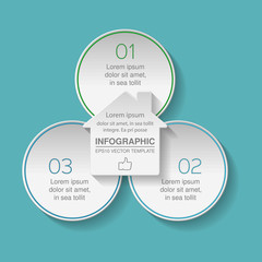 Vector infographic template for diagram, graph, presentation, chart, business concept with 3 options.