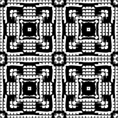 Black and White Seamless Ethnic Pattern. Tribal