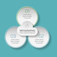 Vector infographic template for diagram, graph, presentation, chart, business concept with 3 options.