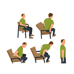 Man sit and stand pose flat illustration