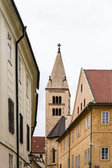 Fototapeta na wymiar Medieval tower in the Royal Palace of Pragu