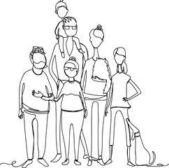 family. line drawing