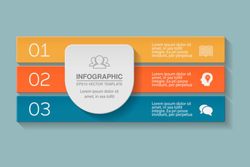 Vector infographic template for diagram, graph, presentation, chart, business concept with 3 options.