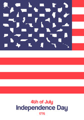 4th of July. USA Independence Day Postcard