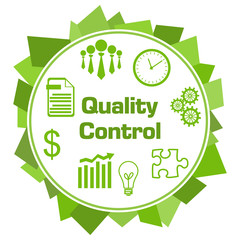 Quality Control Green Random Shapes Circular Symbols 