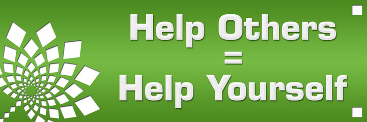 Help Others Help Yourself Green Floral Left 