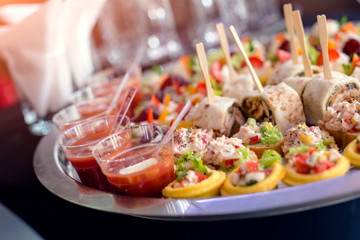 Close up of catering food