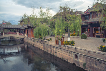 The streets of the ancient city of Lijiang, Yunnan, China