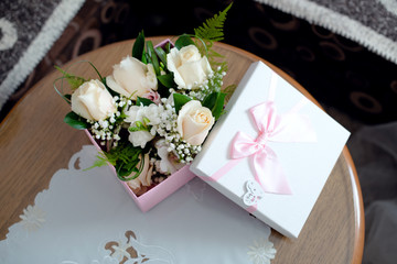 Flowers in gift box