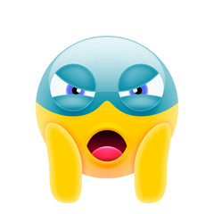 Angry Face Screaming Superhero Emoji