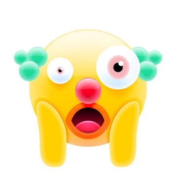 Clown Face Screaming in Fear Emoji