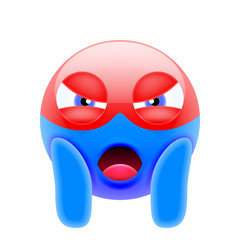 Angry Face Screaming Superhero Emoji