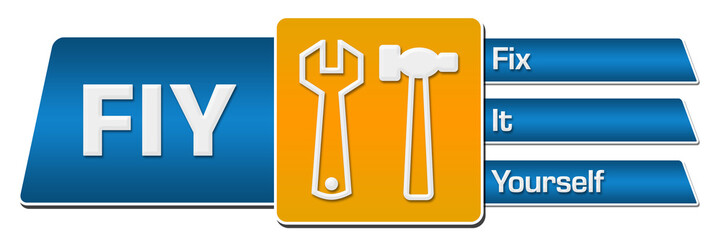 FIY - Fix It Yourself Blue Orange Rounded Squares Horizontal 
