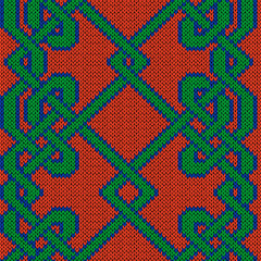 Knitted interwoven seamless pattern