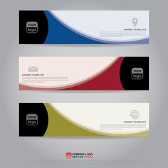 Template of banner, brochure, flyer and card voucher for header template, presentation, web banner, business design. Vector illustration EPS10 CMYK.