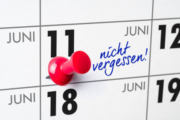 Wandkalender - 11. Juni