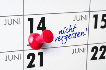 Wandkalender - 14. Juni
