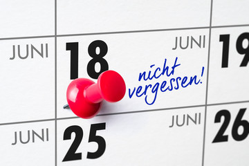 Wandkalender - 18. Juni