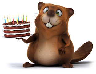 Fun beaver - 3D Illustration © Julien Tromeur