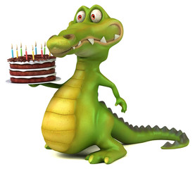 Fototapeta premium Fun crocodile - 3D Illustration