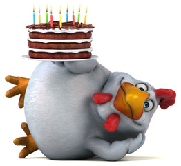 Fun chicken - 3D Illustration