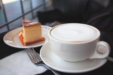 A cup of coffee in the cafe