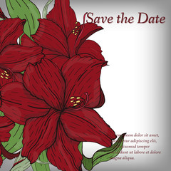 Flower invitation, save the date card template