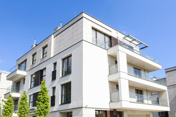 KRAKOW, POLAND - MAY 19, 2017: Modern apartment buildings