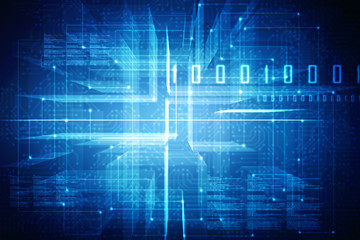 2d illustration Abstract futuristic electronic circuit technology background
