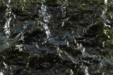 abstract background of green dried seaweed