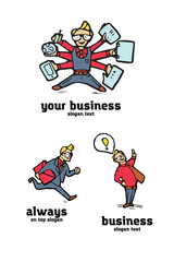 Businessman logo set
