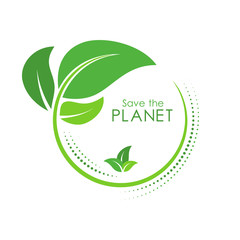 Green earth concept with green leaves. World Environment Day, June 5. Ecology, environment, nature protection concept. Save the planet. Template for banner, poster, leaflet. Vector illustration