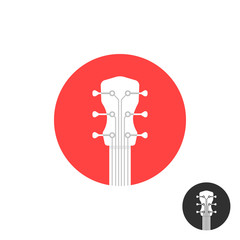 round simple guitar neck icon on white