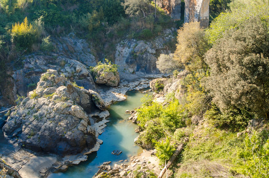 the river Fiora in the stretch under the castle of Vulci
