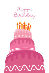 Happy birthday vector card template - 203499835