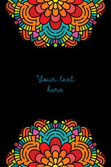 Vector card template with abstract colorful pattern border - 203499839