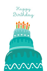 Happy birthday vector card template - 203499856