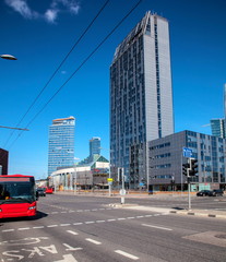 Fototapeta premium Skyscrapers in Constitutional Prospektus,Vilnius